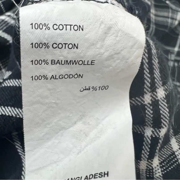Pennington's DC Jeans Black & White Plaid Button Down Shirt 100% Cotton Size 1x - Picture 6 of 8